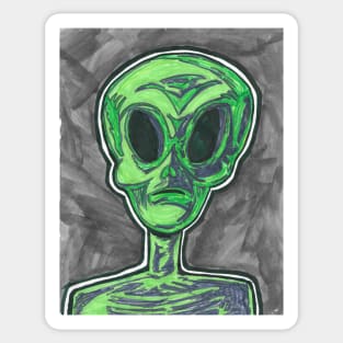 Little Green Alien Sticker